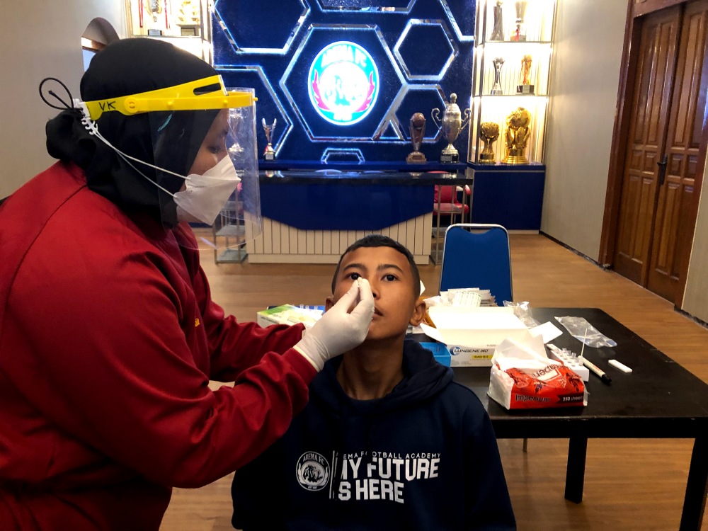 Prokes Ketat Elite Pro Academy,  Arema FC U-18 dan Arema FC U-16 Jalani Swab Test